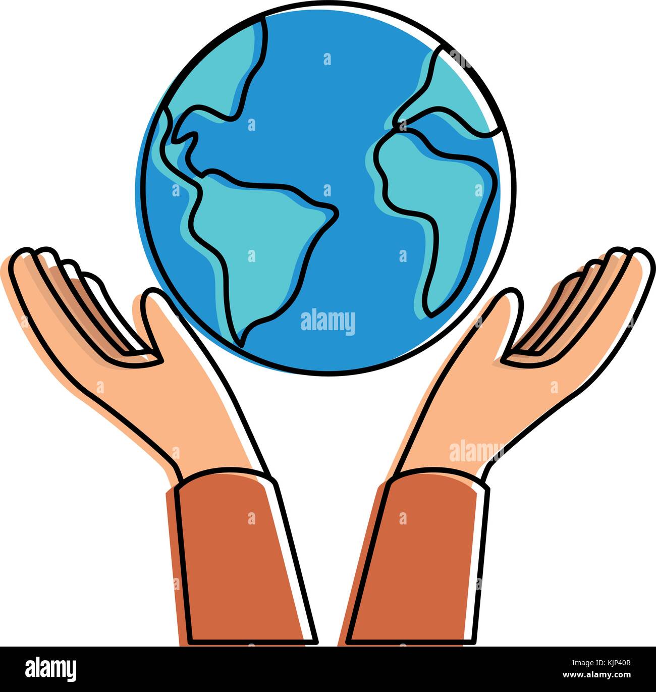 hands with world planet earth icon Stock Vector Image & Art - Alamy