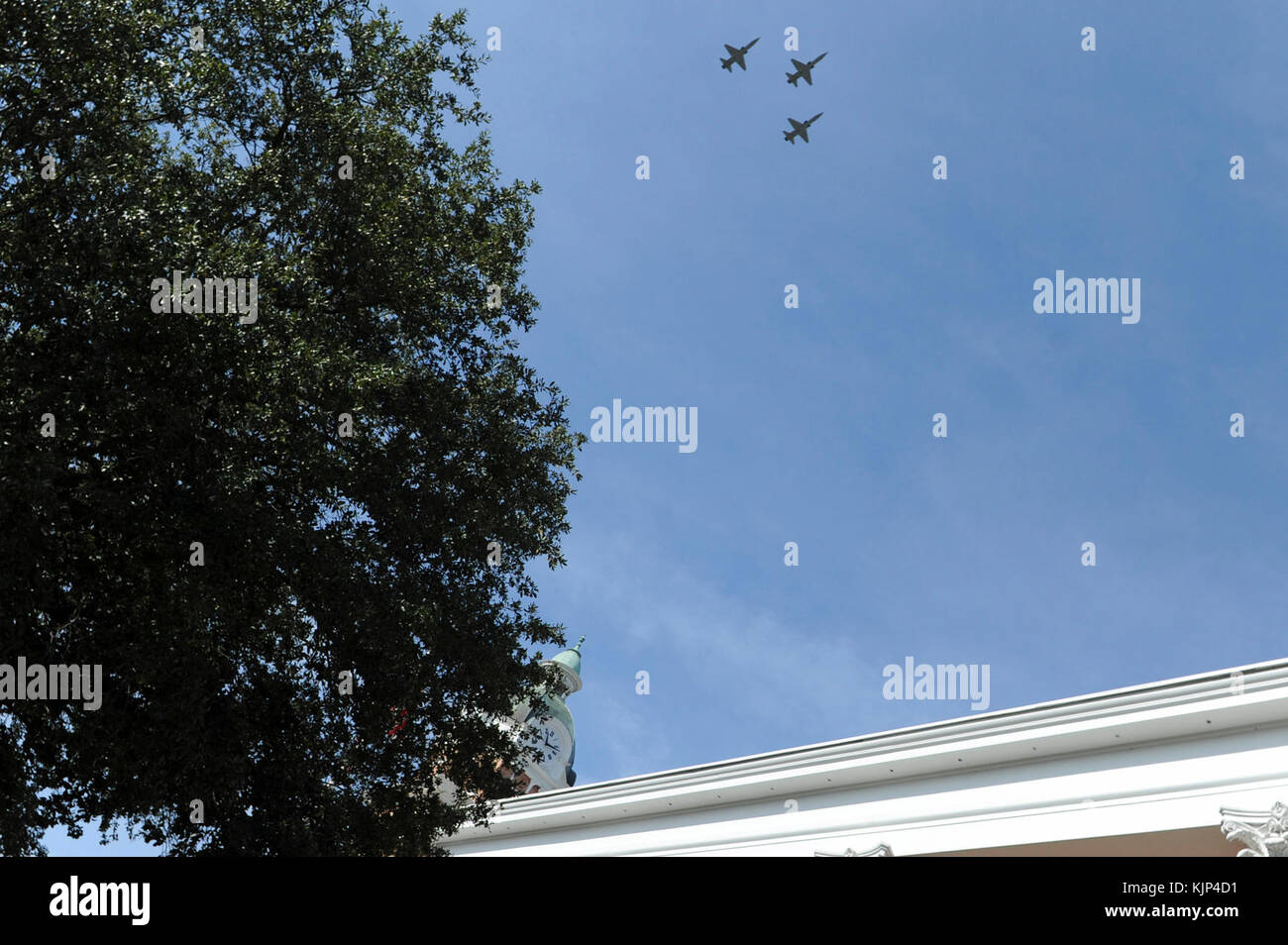 T-38 Talons from Columbus Air Force Base, Mississippi, fly over the Lowndes