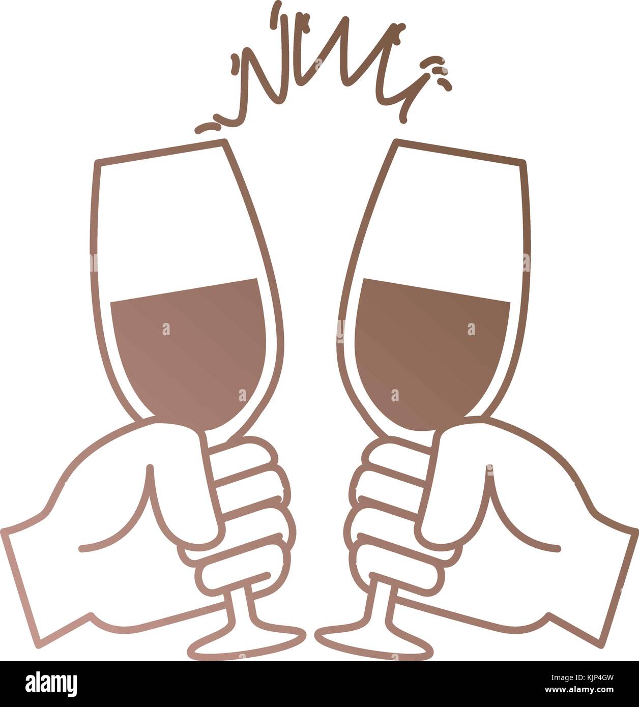hands toasting with wine glasses vector illustration design Stock ...
