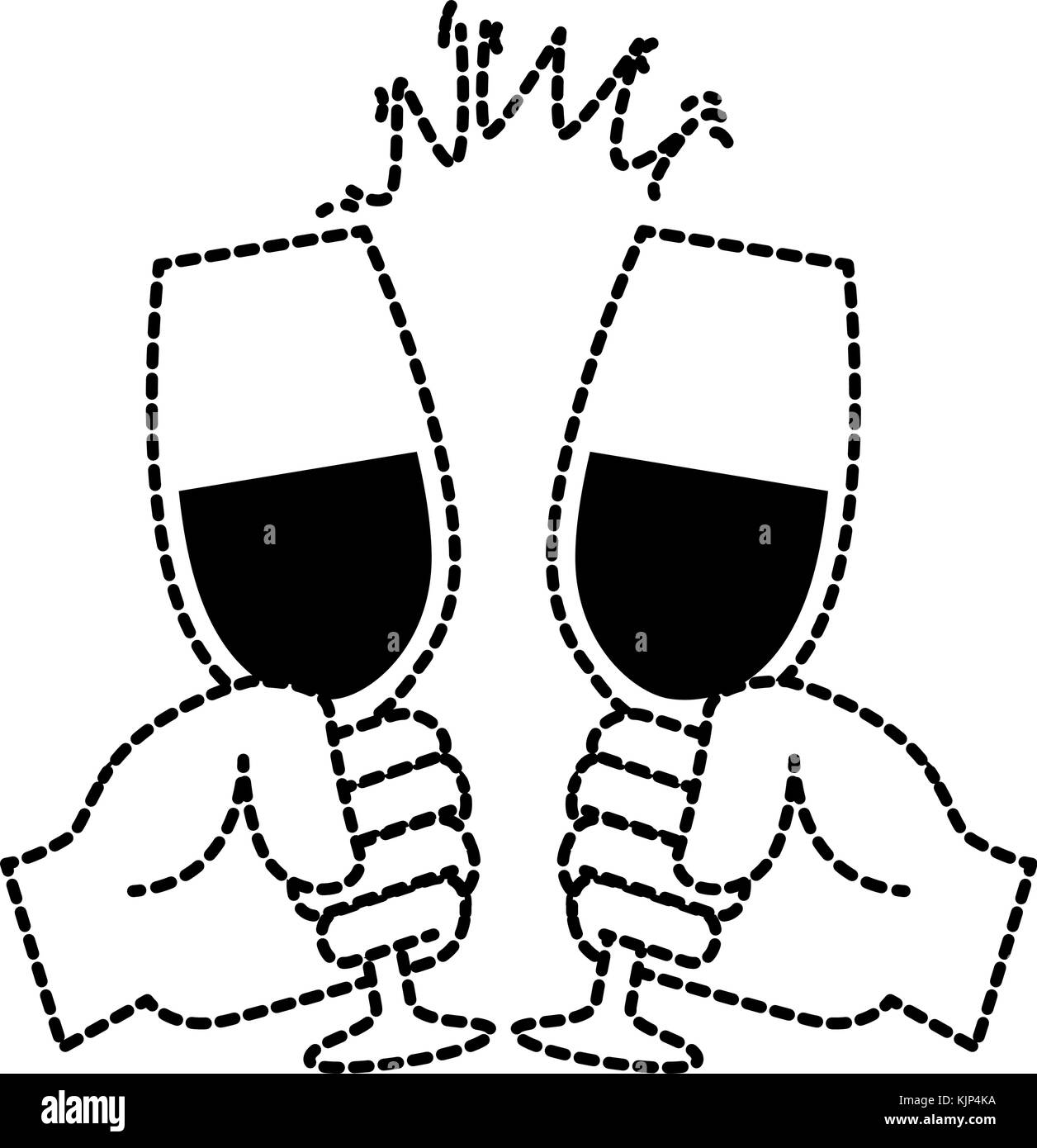 hands toasting with wine glasses vector illustration design Stock ...