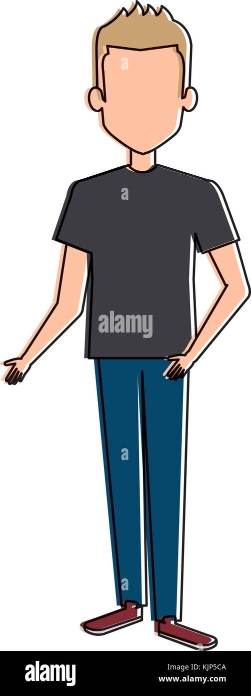 young man avatar character vector illustration design Stock Vector ...
