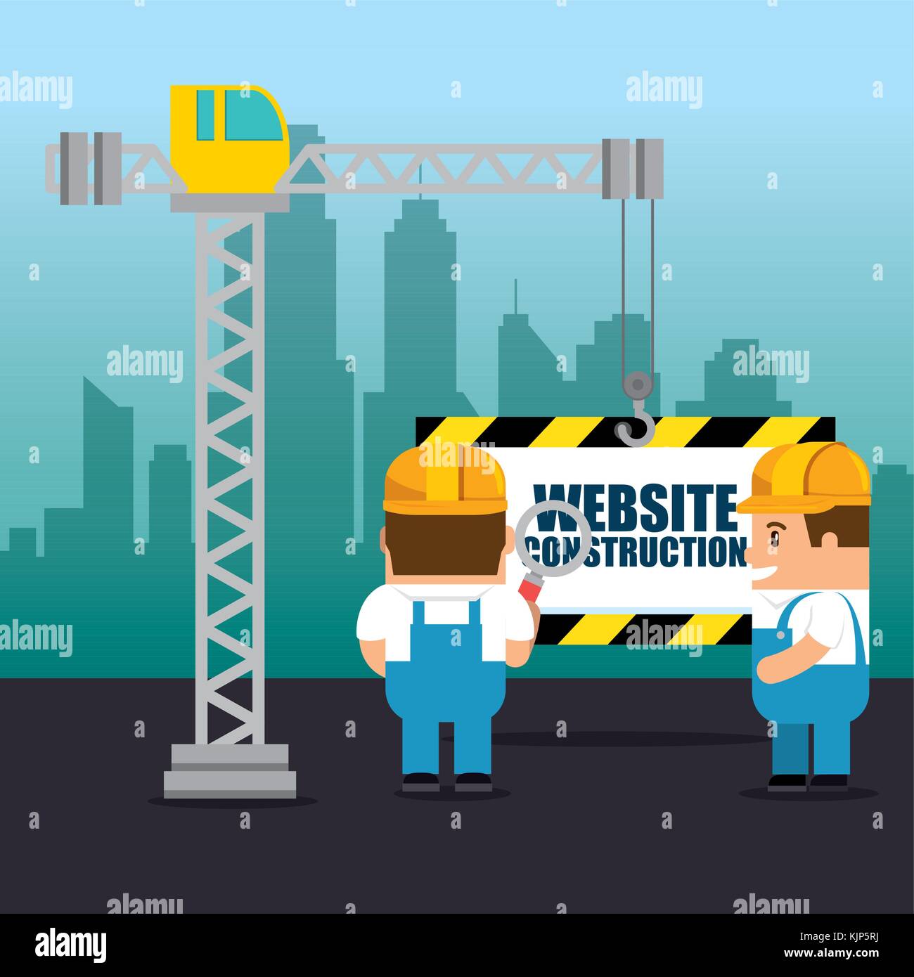 website under construction background with workers vector illustration ...