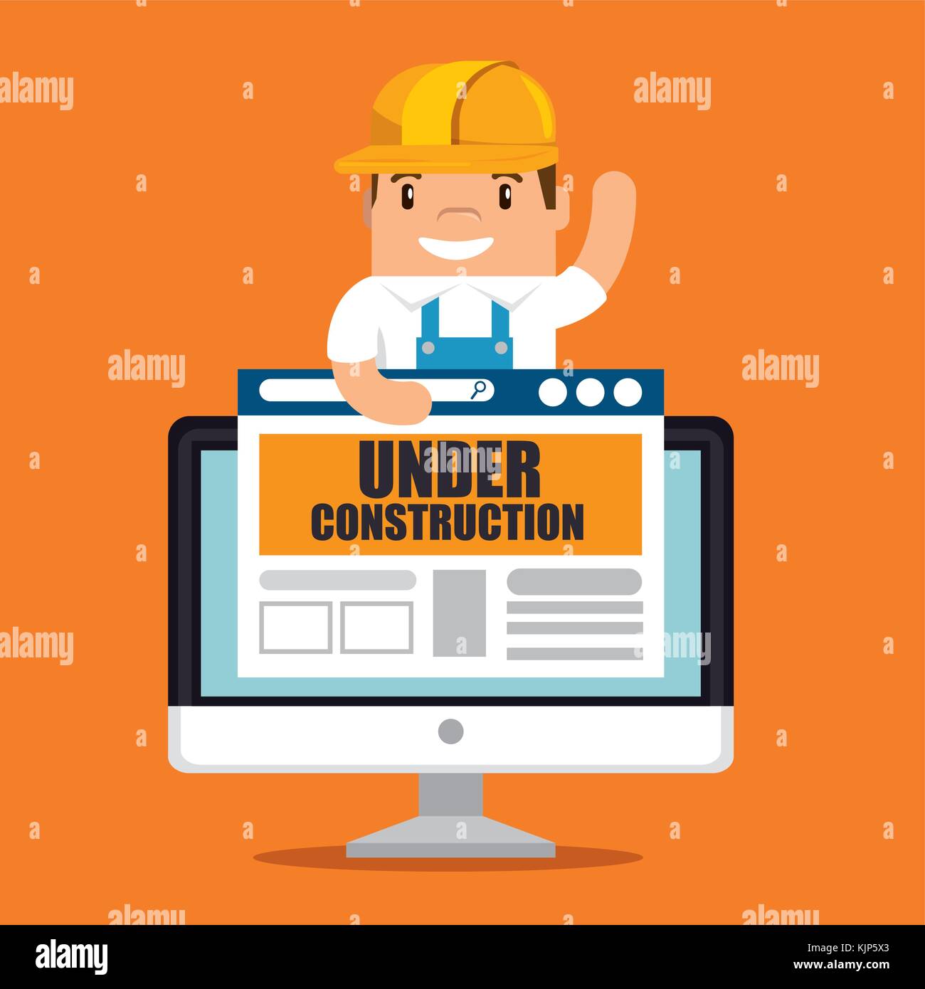 website under construction background with workers vector illustration ...