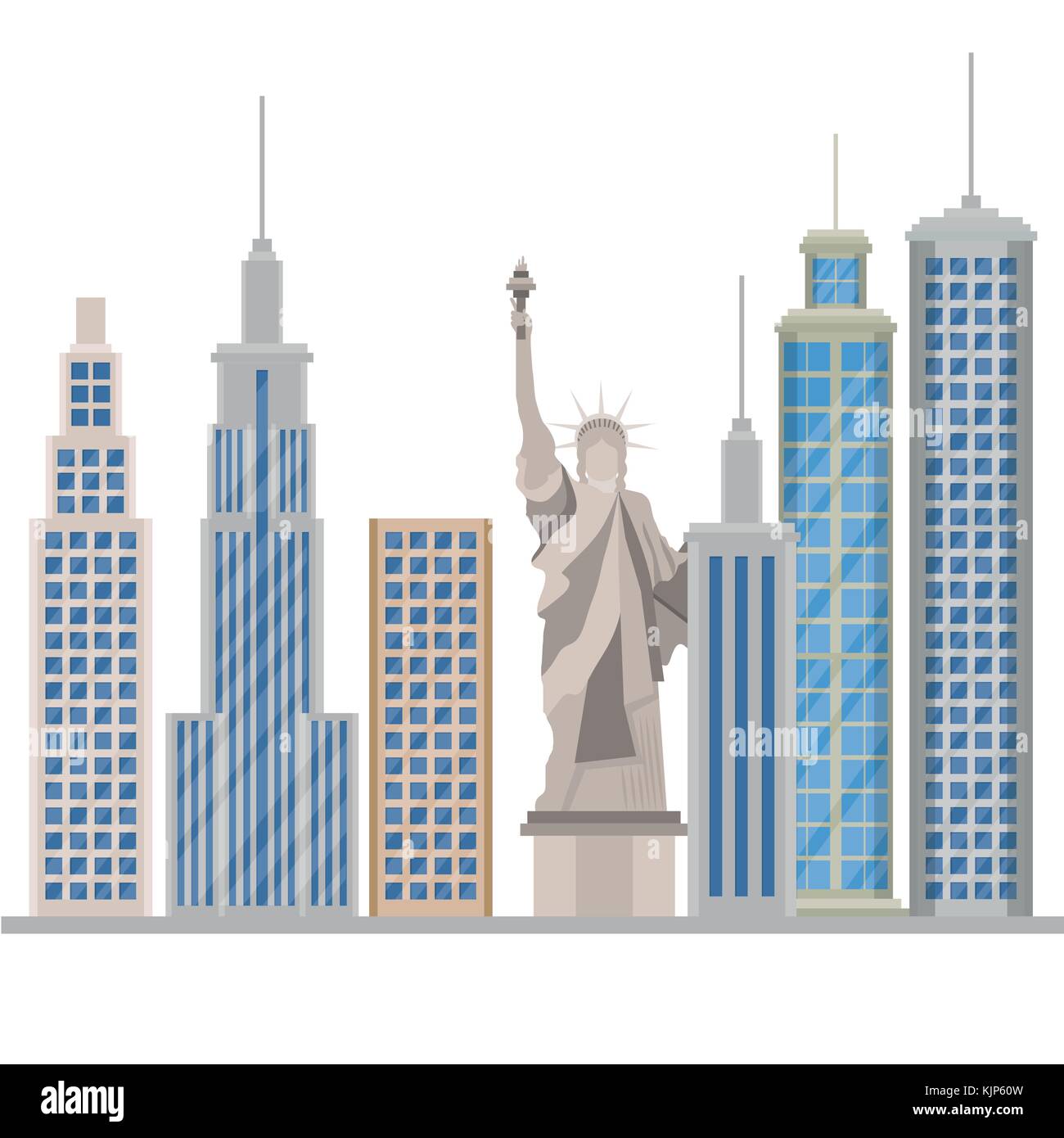 new york city statue of Liberty scene vector illustration design Stock ...
