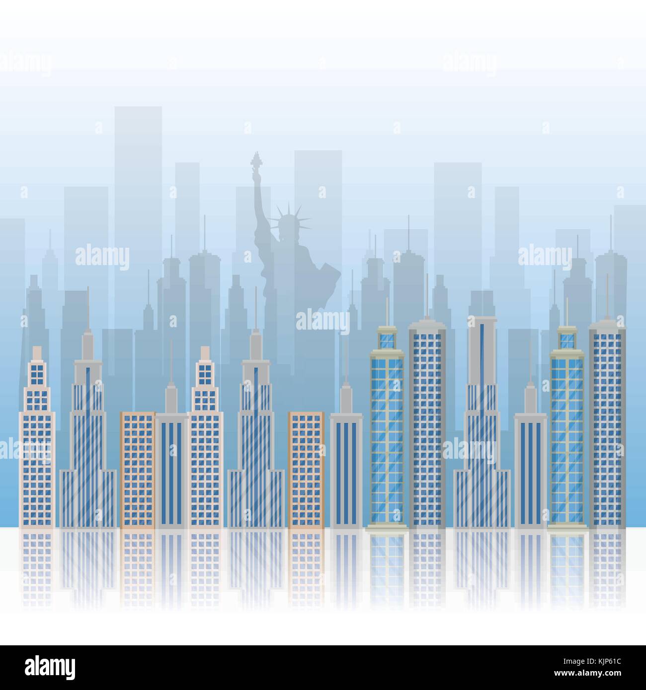 new york city statue of Liberty scene vector illustration design Stock ...