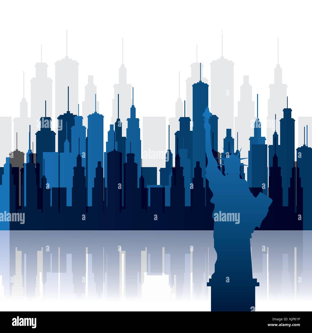 new york city statue of Liberty scene vector illustration design Stock ...