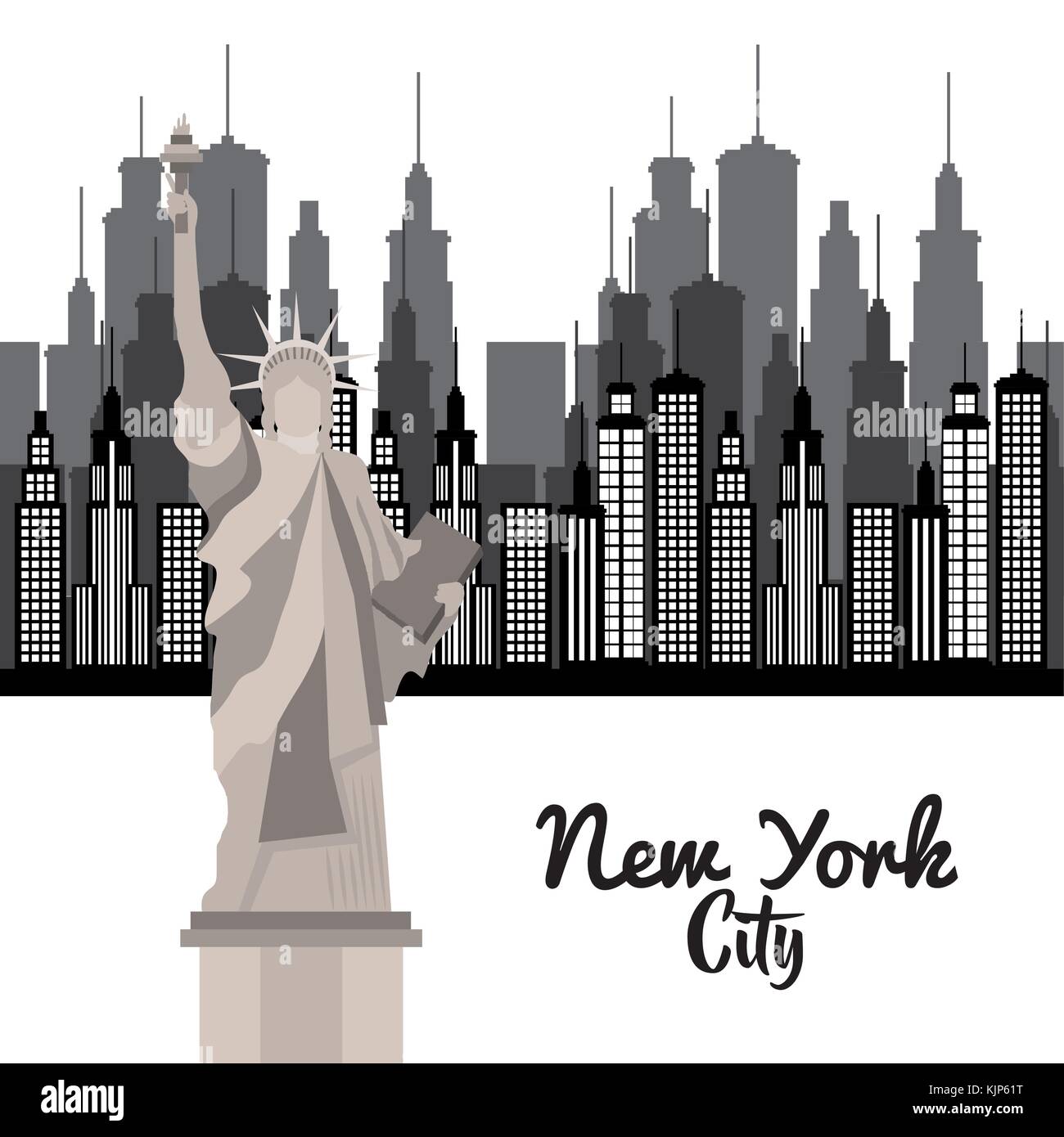 new york city statue of Liberty scene vector illustration design Stock ...