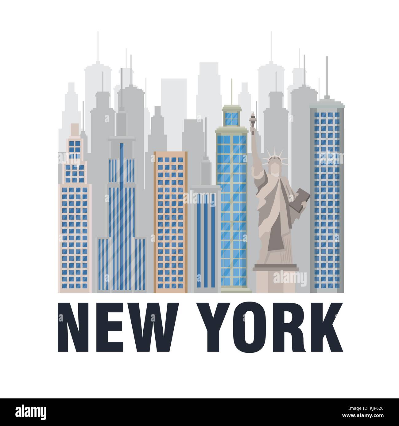 new york city statue of Liberty scene vector illustration design Stock ...
