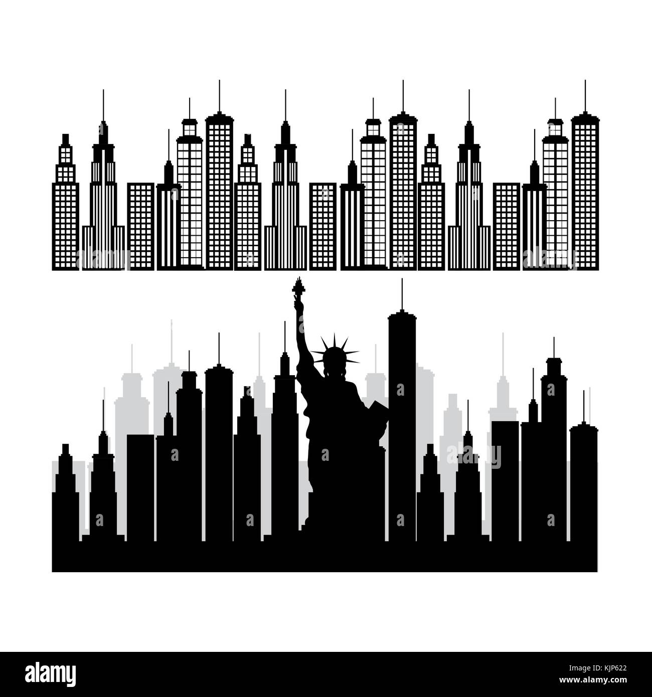 new york city statue of Liberty scene vector illustration design Stock ...