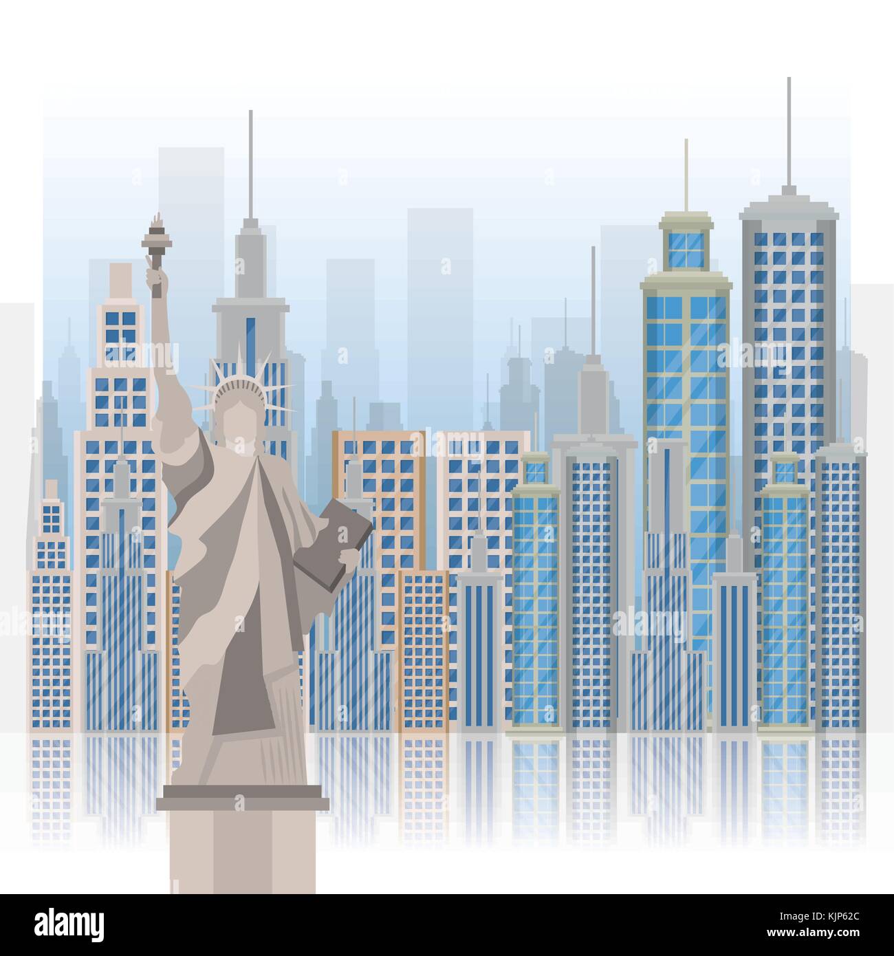 new york city statue of Liberty scene vector illustration design Stock ...
