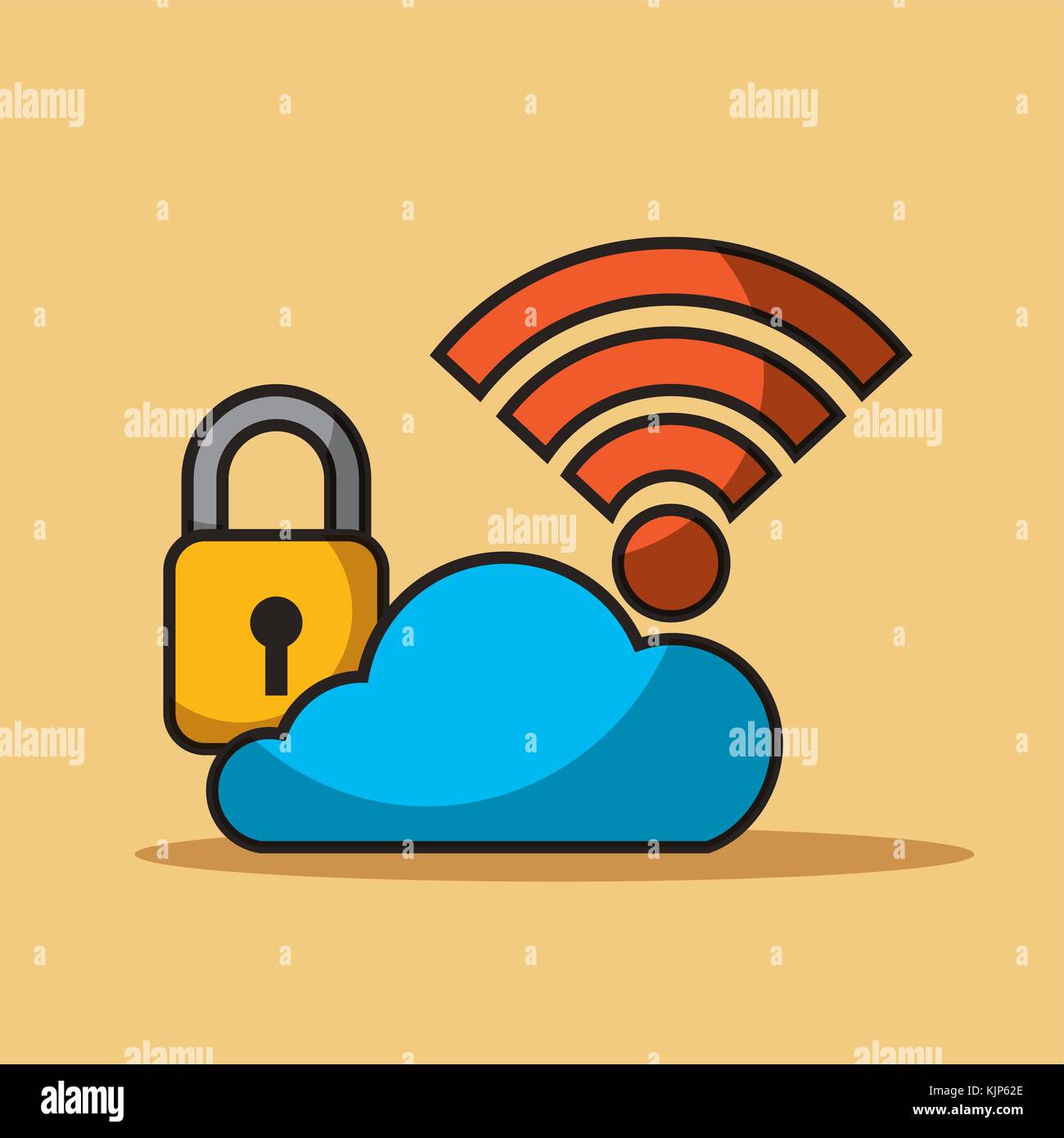 cloud security data internet connection storage Stock Vector Image ...