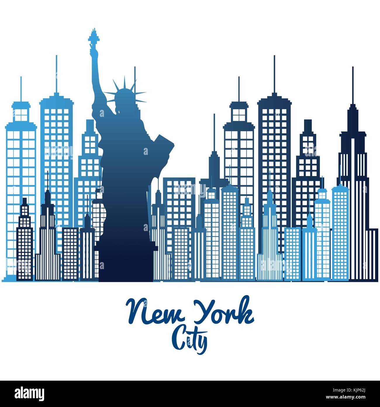 new york city statue of Liberty scene vector illustration design Stock ...