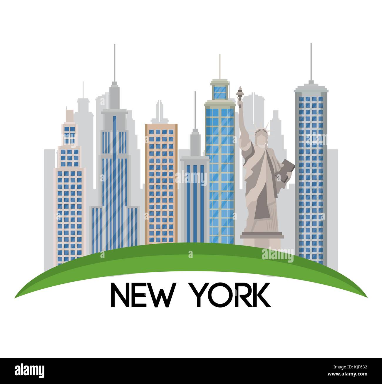 new york city statue of Liberty scene vector illustration design Stock ...