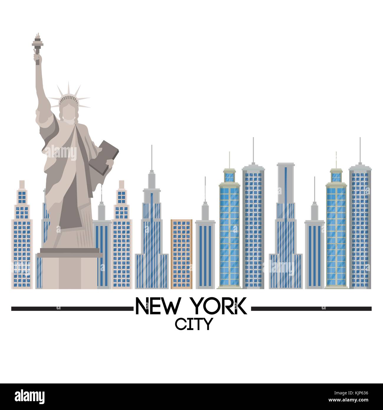 new york city statue of Liberty scene vector illustration design Stock ...