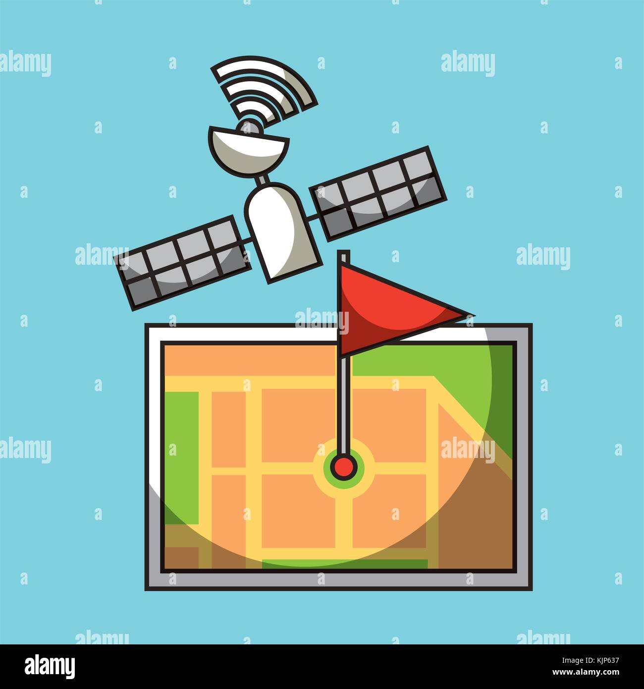gps navigation satellite map pin flag location Stock Vector Image & Art ...