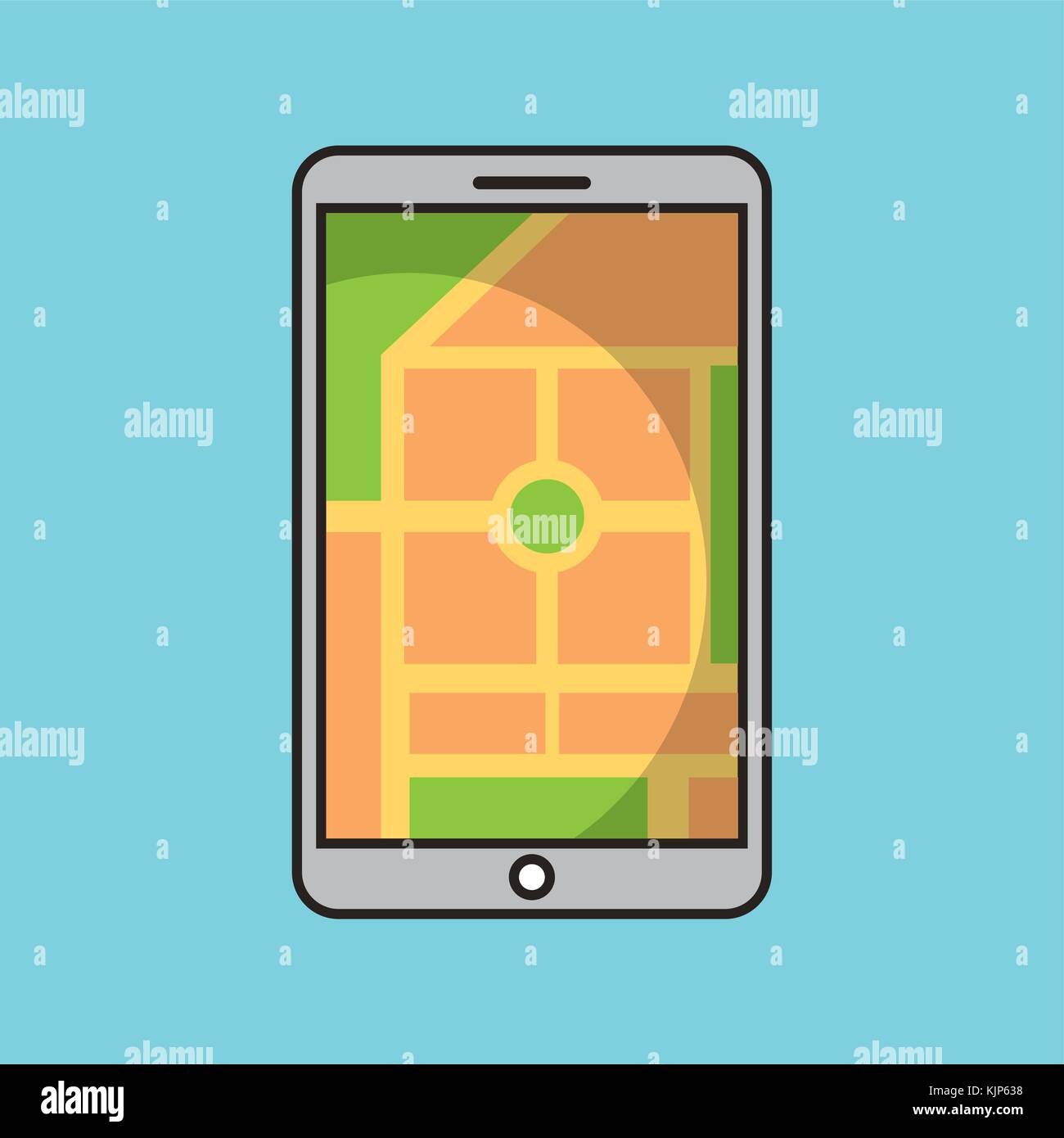 smartphone gps map navigation application web Stock Vector Image & Art ...