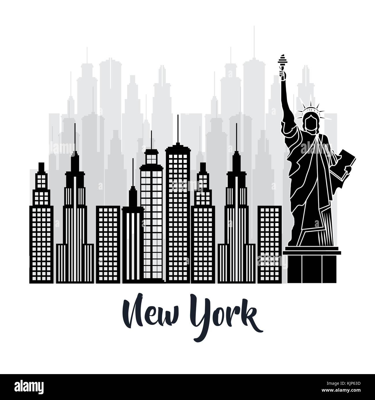 new york city statue of Liberty scene vector illustration design Stock ...