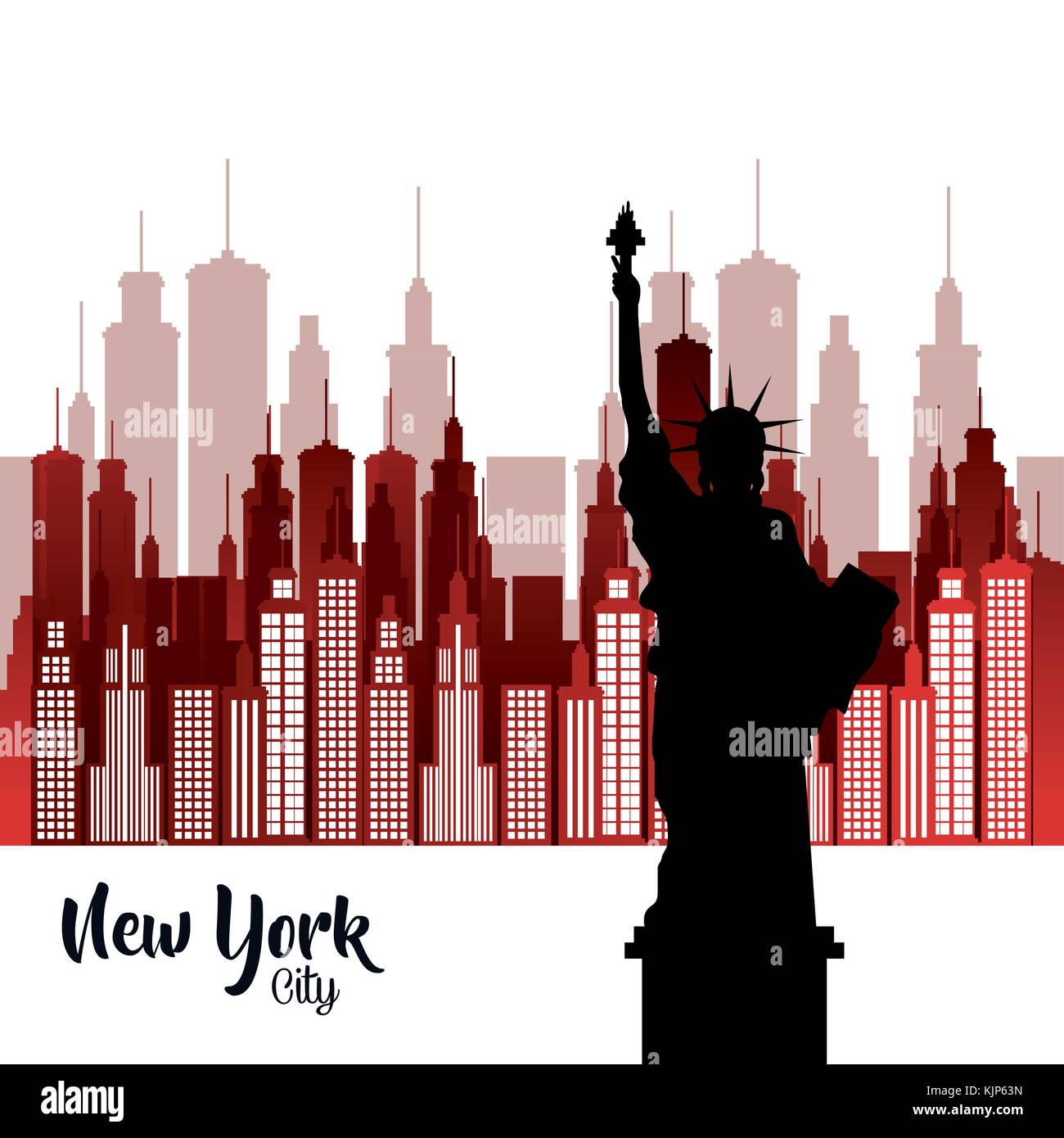 new york city statue of Liberty scene vector illustration design Stock ...