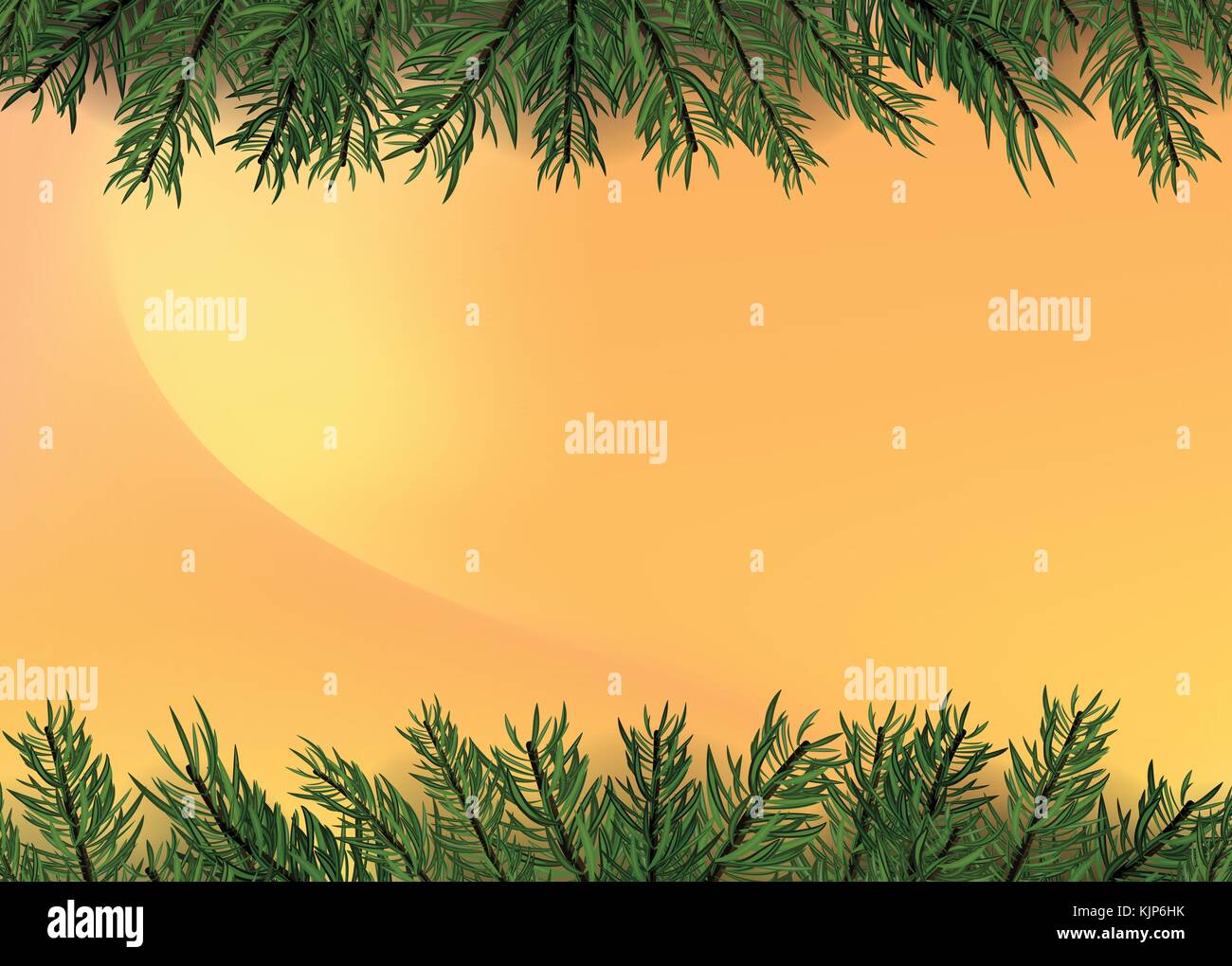 The gradient trendy gold background with Christmas tree decoration Stock Vector