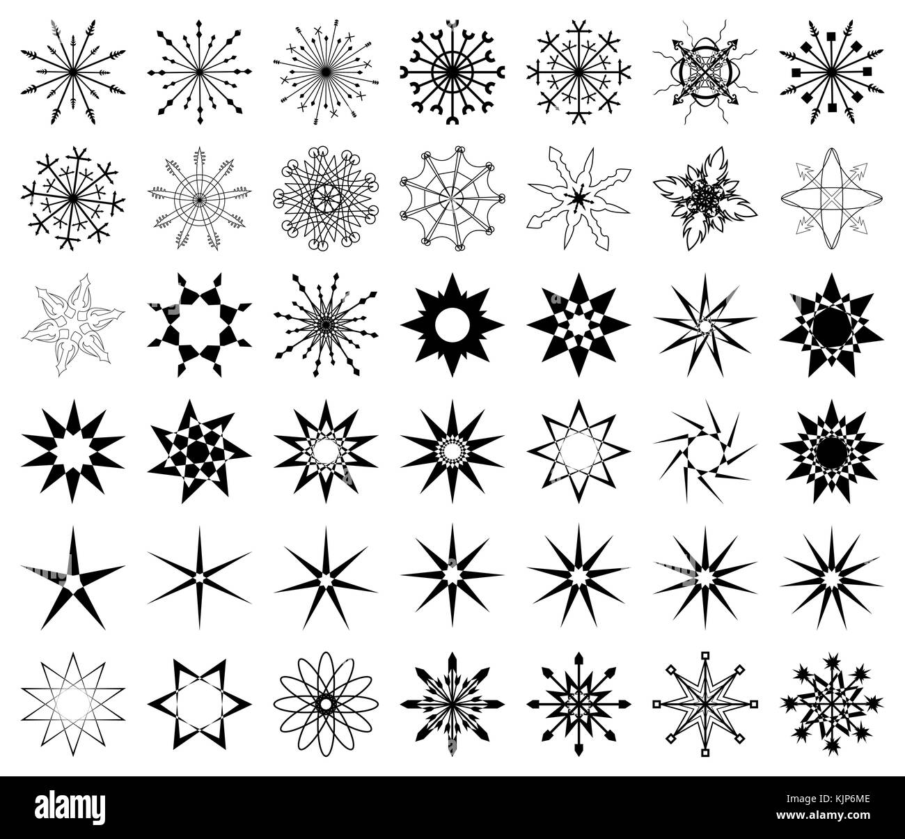 Black and white flake of ice snow Stock Vector