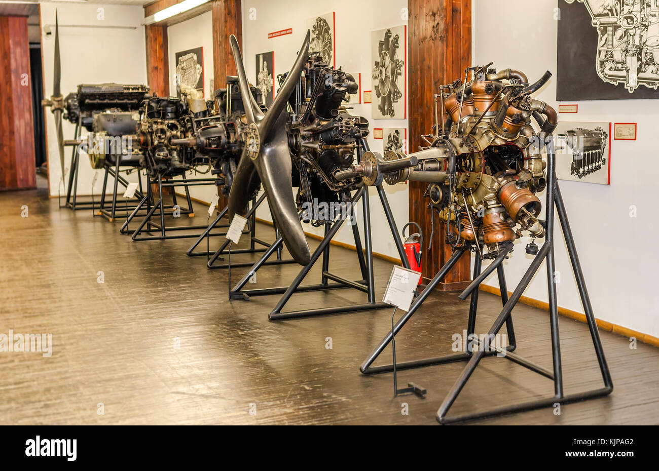 ZAGREB, CROATIA - JULY 18, 2017: Helicopter engines Technical Museum in Zagreb Croatia Stock Photo