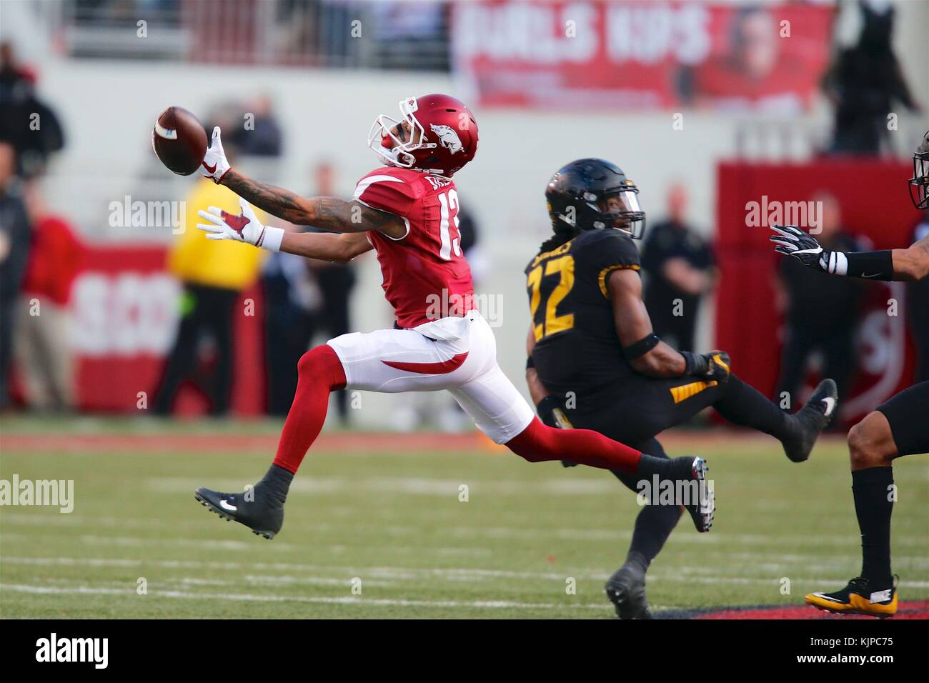 Oct 6, 2018: Phidarian Mathis #48 works his way up the field. Alabama  defeated Arkansas 65-31 at Donald W. Reynolds Stadium in Fayetteville, AR,  Richey Miller/CSM Stock Photo - Alamy