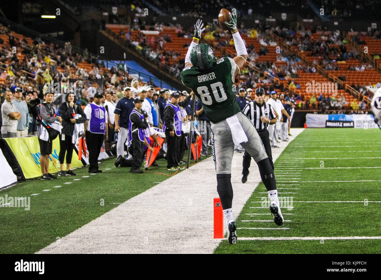 November 25, 2017 - Hawaii Rainbow Warriors wide receiver Ammon Barker ...