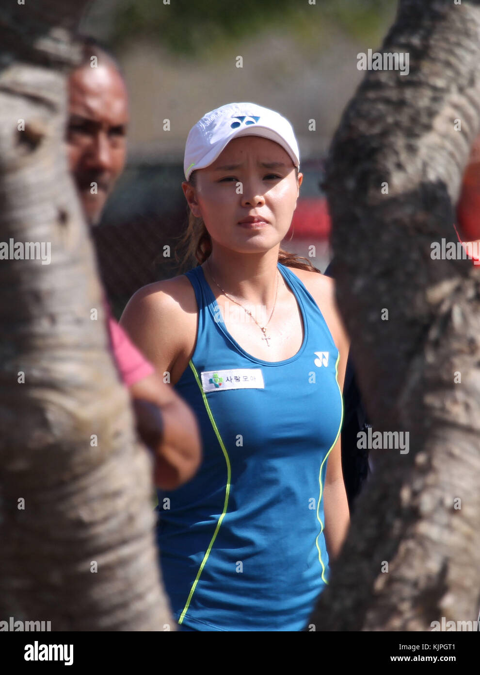 November 26, 2017 Su Jeong Jang of South Korea prepares to enter Center Court for the final of
