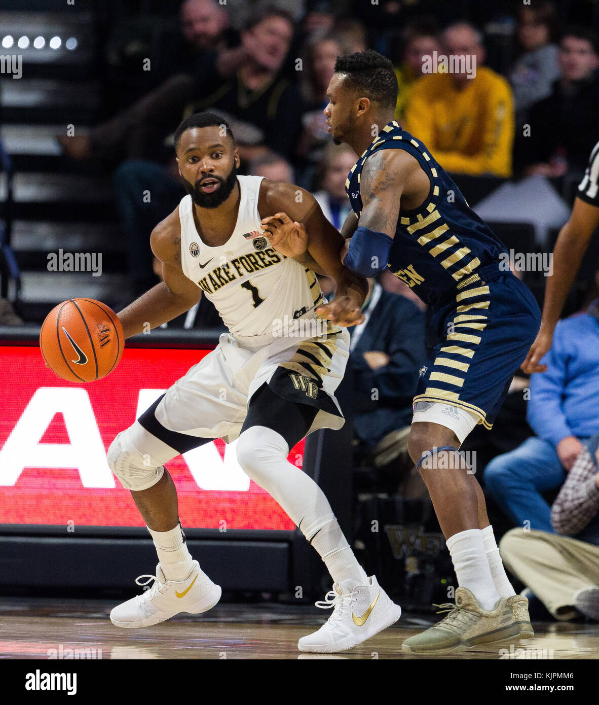 WinstonSalem, NC, USA. 10th Nov, 2017. Wake Forest guard Keyshawn