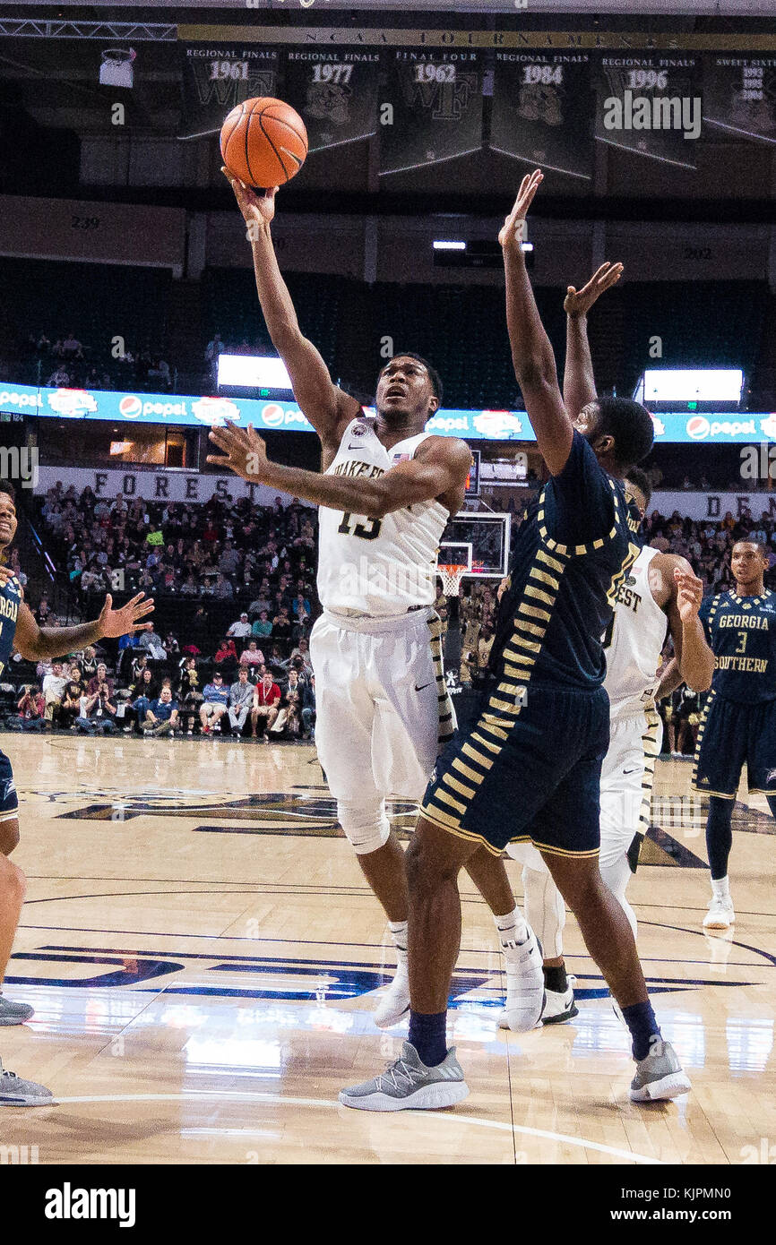 WinstonSalem, NC, USA. 10th Nov, 2017. Wake Forest guard Bryant