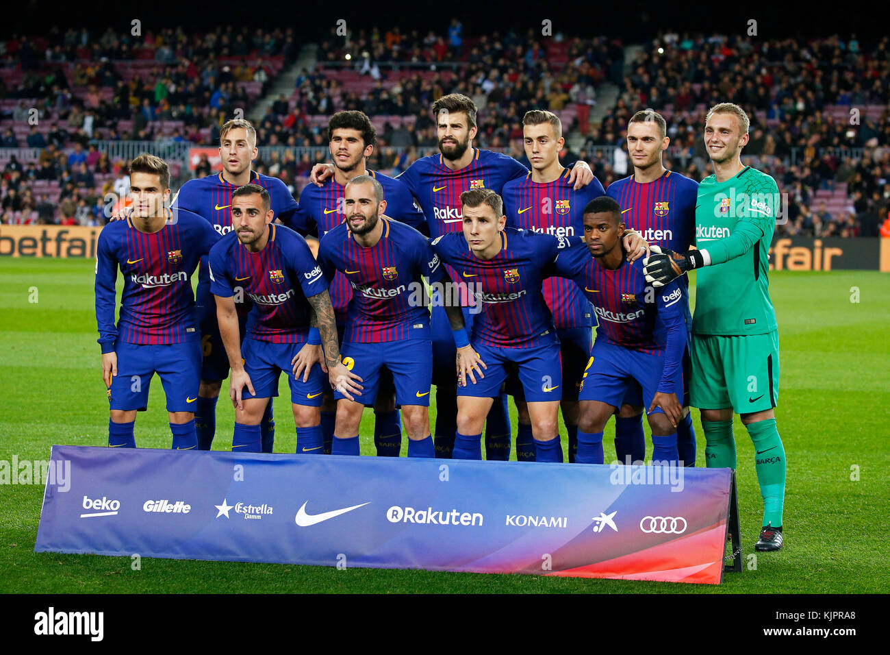 Barcelona, Spain. 29th Nov, 2017. FC Barcelona team during the match ...