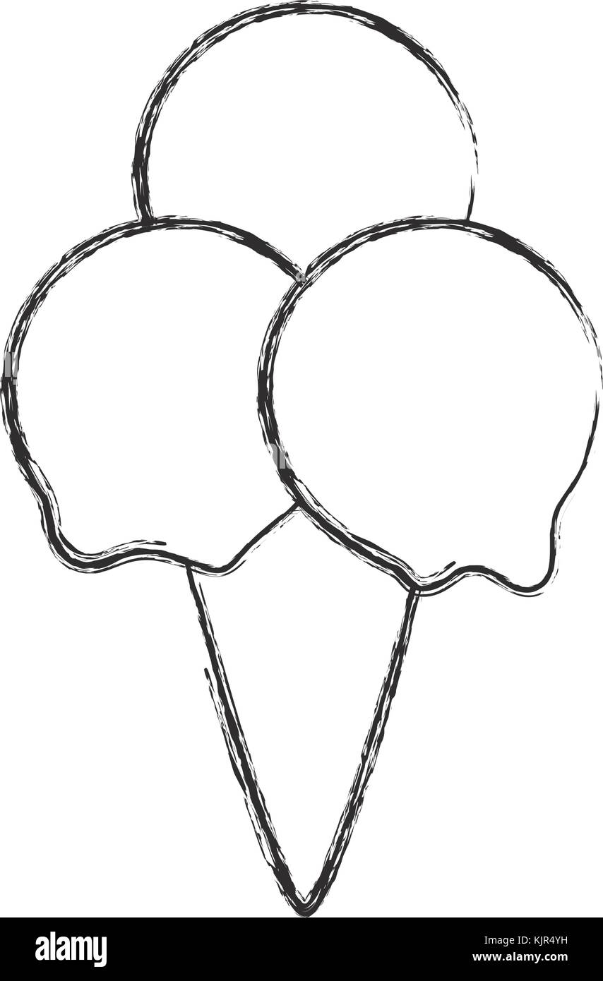 ice cream scoops cone vector illustration Stock Vector Image & Art Alamy