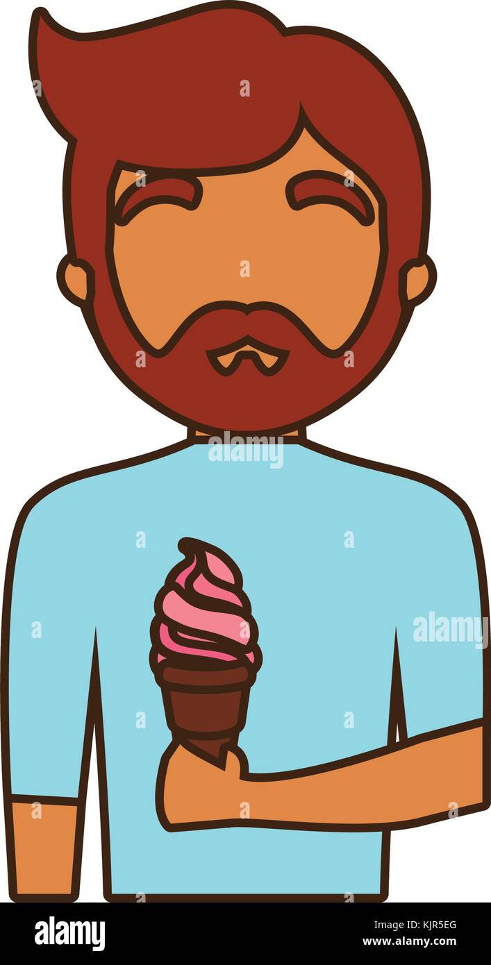 man avatar with ice cream vector illustration Stock Vector Image & Art
