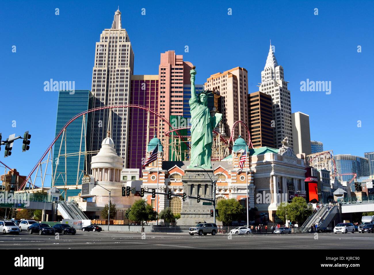Las Vegas, Nevada, United States of America - November 18, 2017. Exterior view of New York â€“ New York casino in Las Vegas, with New York City inspir Stock Photo