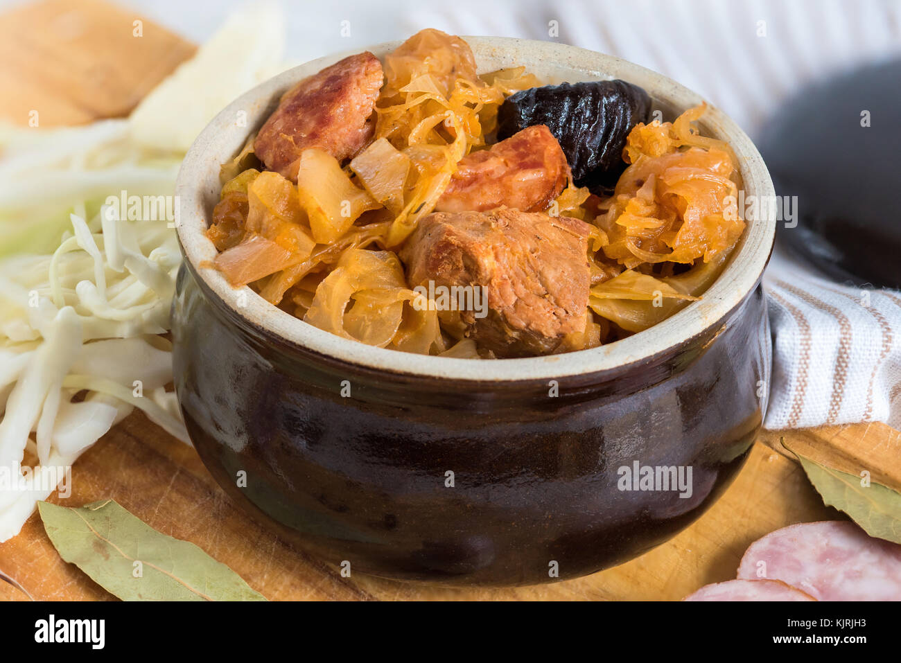 Bigos-traditional Polish Dish Of Finely Chopped Meat, Mushrooms, And ...