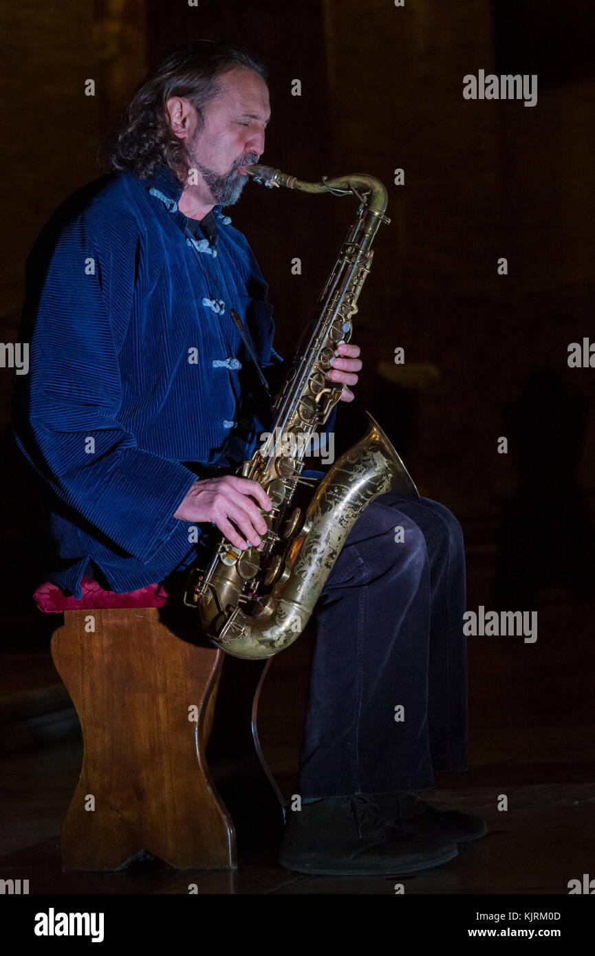 Rome, Italy. 24th Nov, 2017. Saxophone tenor Dimitri Grechi Espinoza