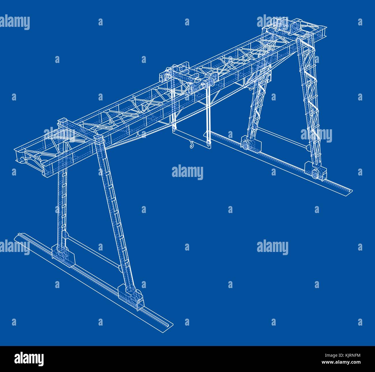 Gantry crane. Wire-frame. Vector EPS10 format Stock Vector Image & Art ...