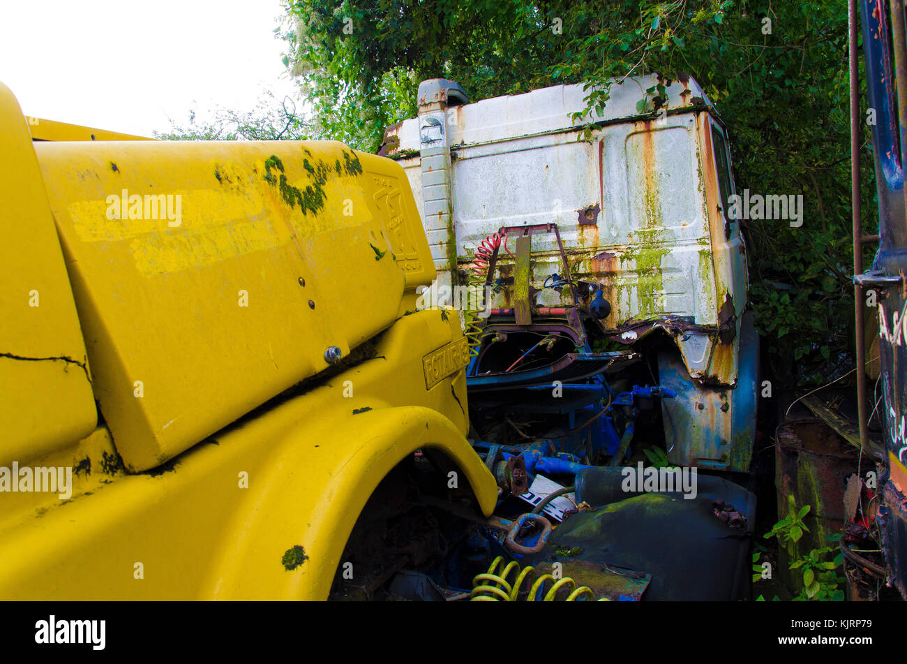 A scrap yard that specifically holds broken down vehicles for scrap and