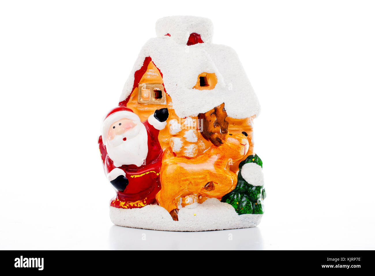 Santa Claus Christmas decoration.. Christmas figurine on isolated white