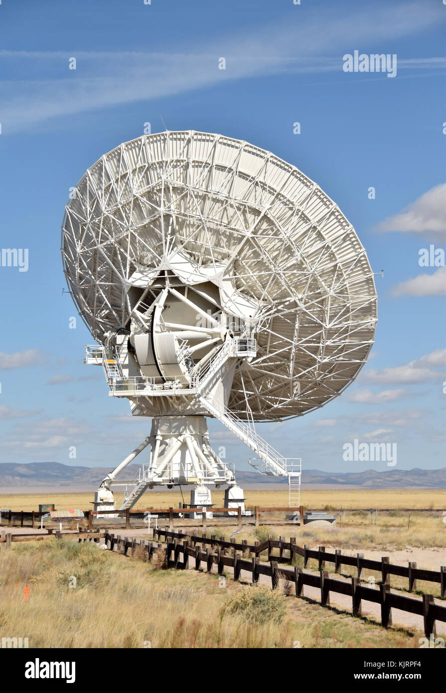 Giant radio telescope dish part of an array in the New Mexico desert Stock Photo