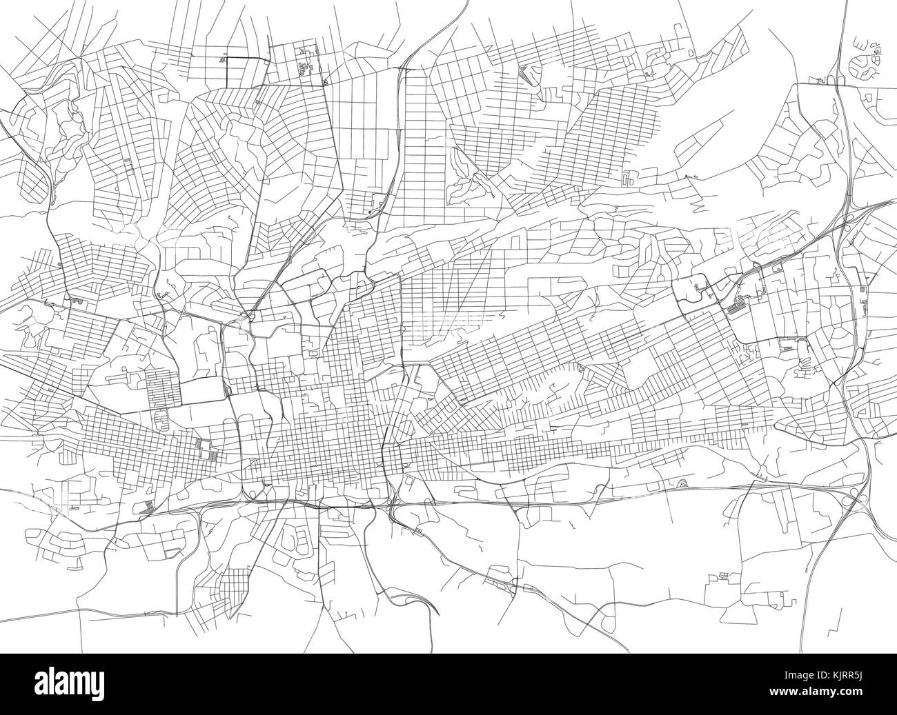 Streets of Johannesburg, city map,  South Africa. Street map Stock Vector