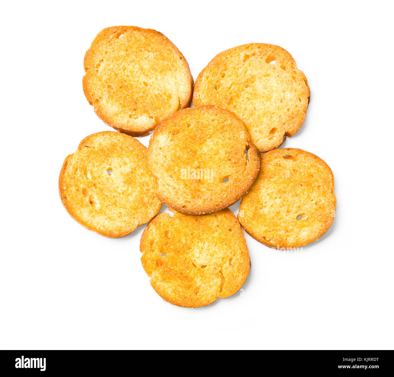Round Paper Rusk friedA round rusks, isolated on a white background with clipping path ...