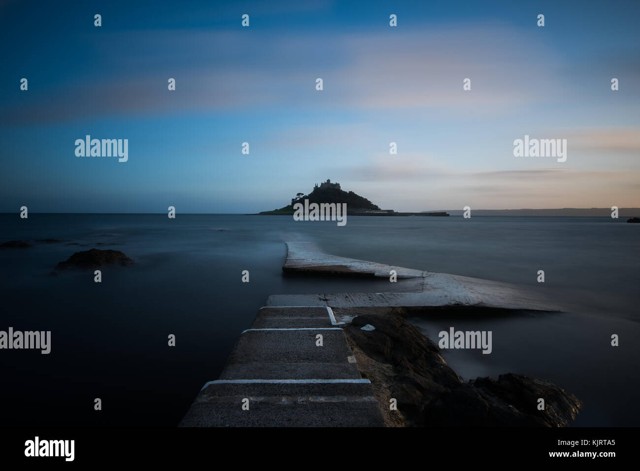Sunset at St Michael's Mount Cornwall Stock Photo