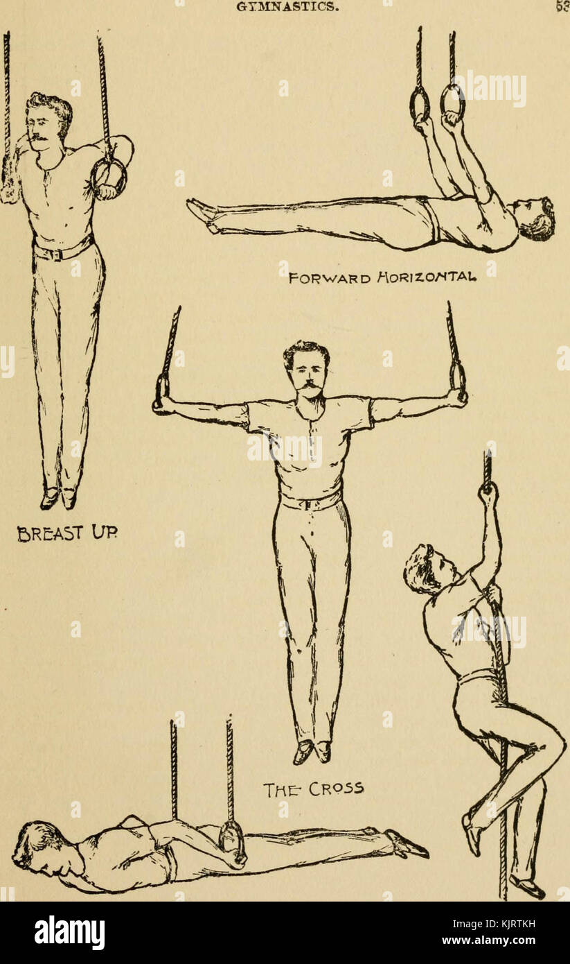 "Gymnastics and rope climbing" (1916 Stock Photo Alamy