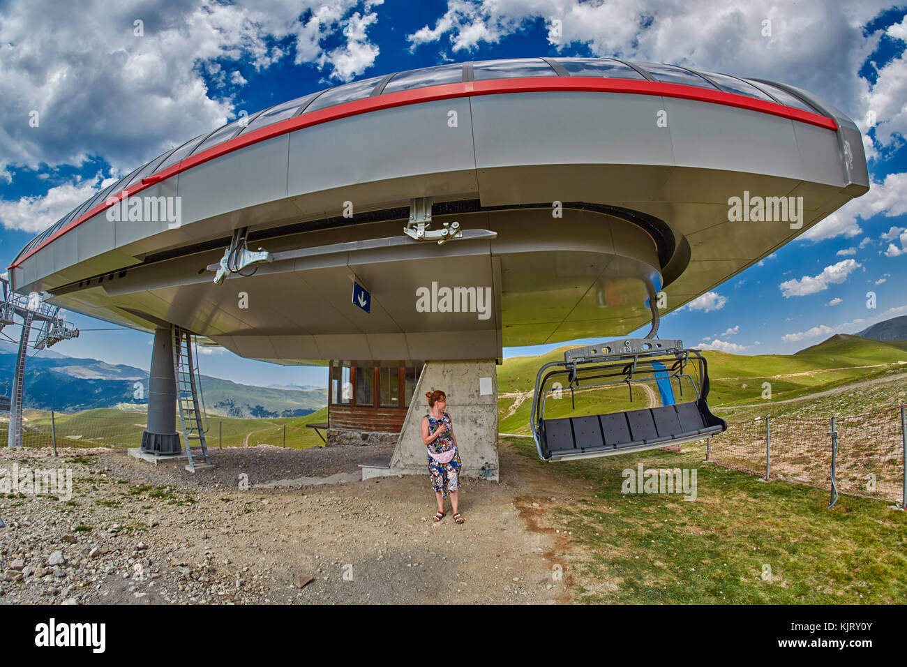 Mountain aerial ropeway in Georgia Stock Photo - Alamy