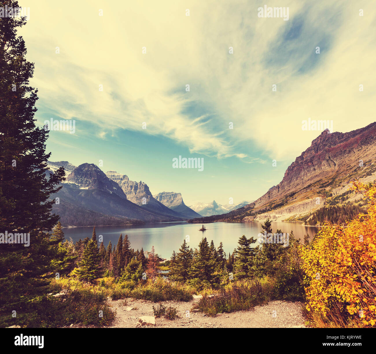 Autumn in Glacier NP,Montana,USA Stock Photo - Alamy