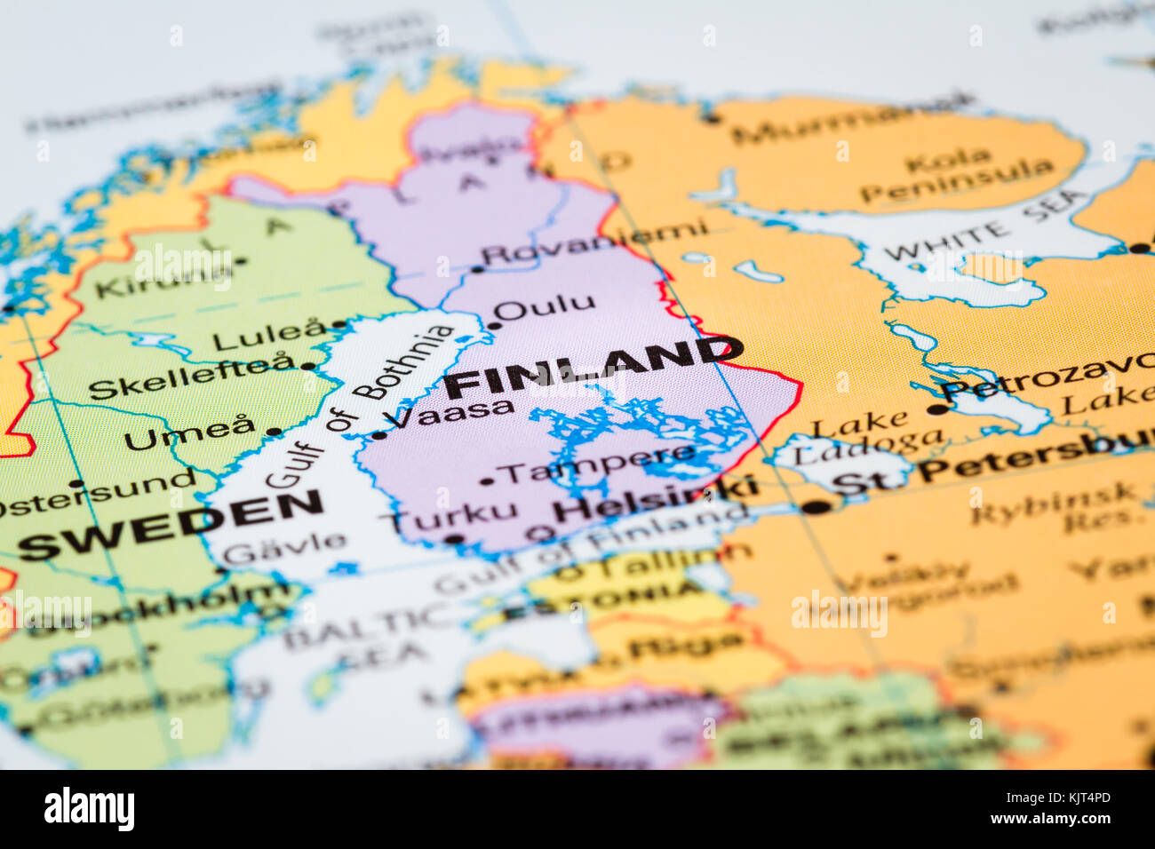 Scandinavia on a world map with Finland in focus Stock Photo - Alamy