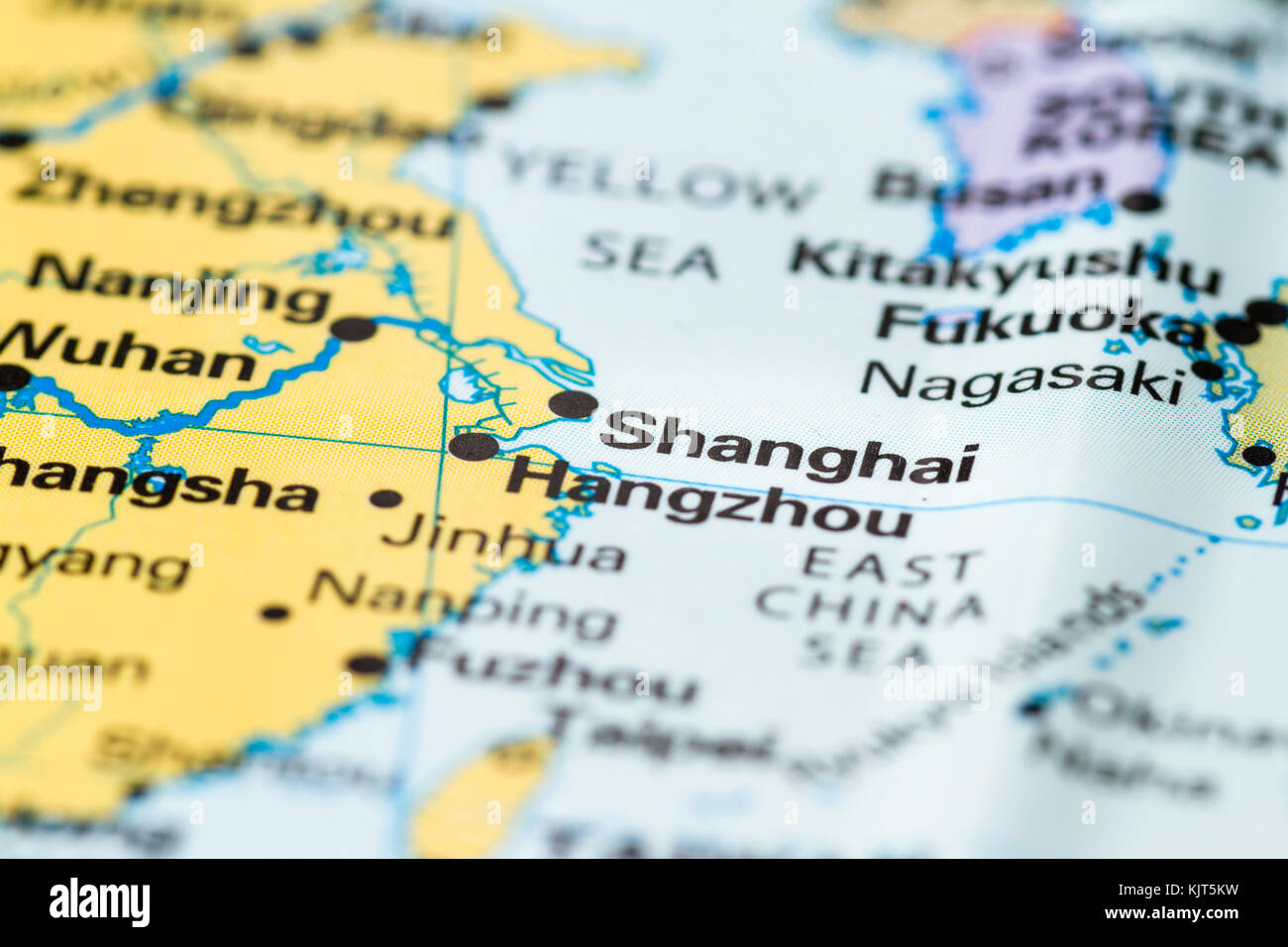 Close up of Shanghai on a world map Stock Photo - Alamy