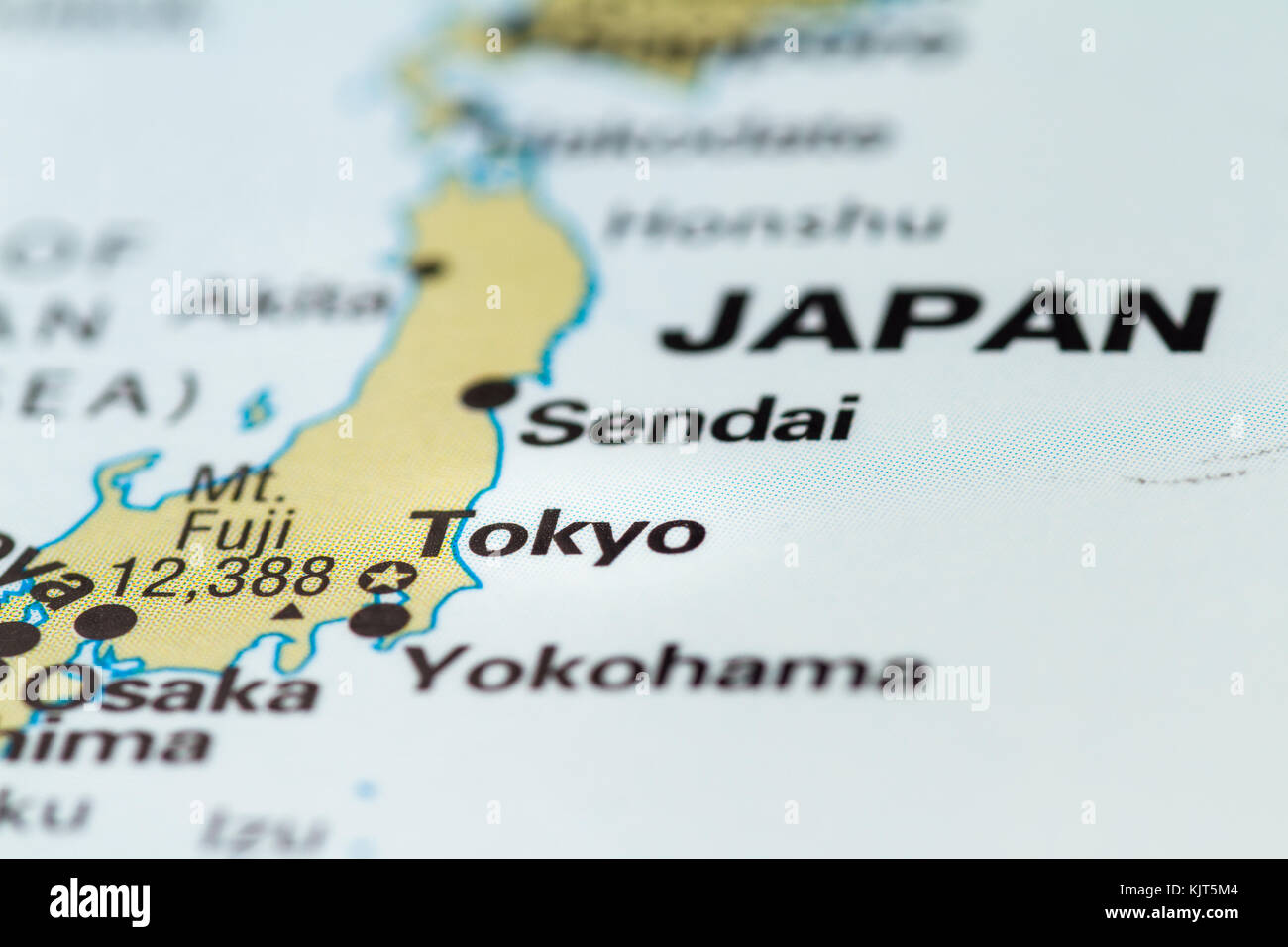 Close Up Of Japan Focused On Tokyo On A World Map As A Concept