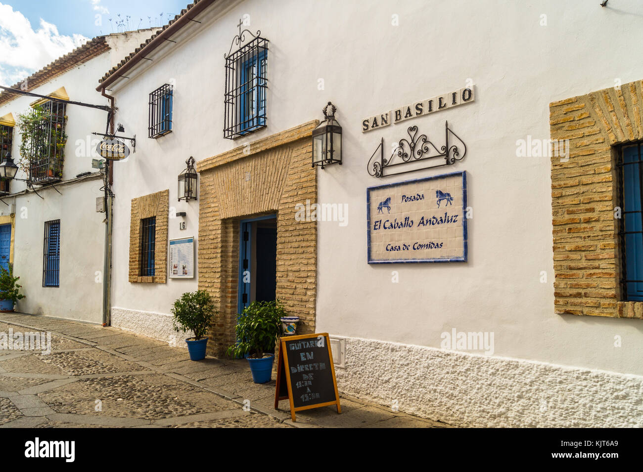 Posada del Caballo Andaluz restaurant, Barrio de San Basilio quarter Córdoba, Andalucia, Spain Stock Photo